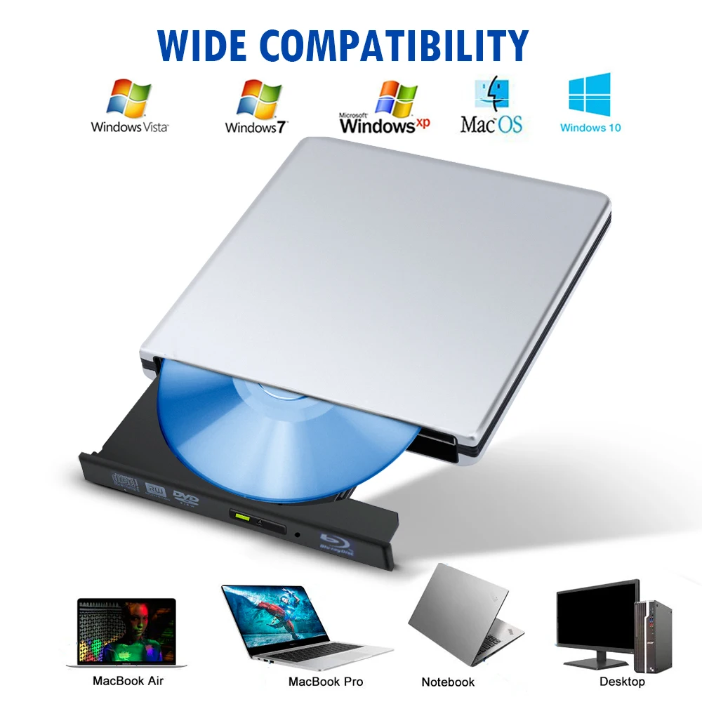 Blu Ray USB 3 0 внешний DVD CD Привод горелка CD/DVD RW Писатель плеер для ноутбука ноутбук ПК
