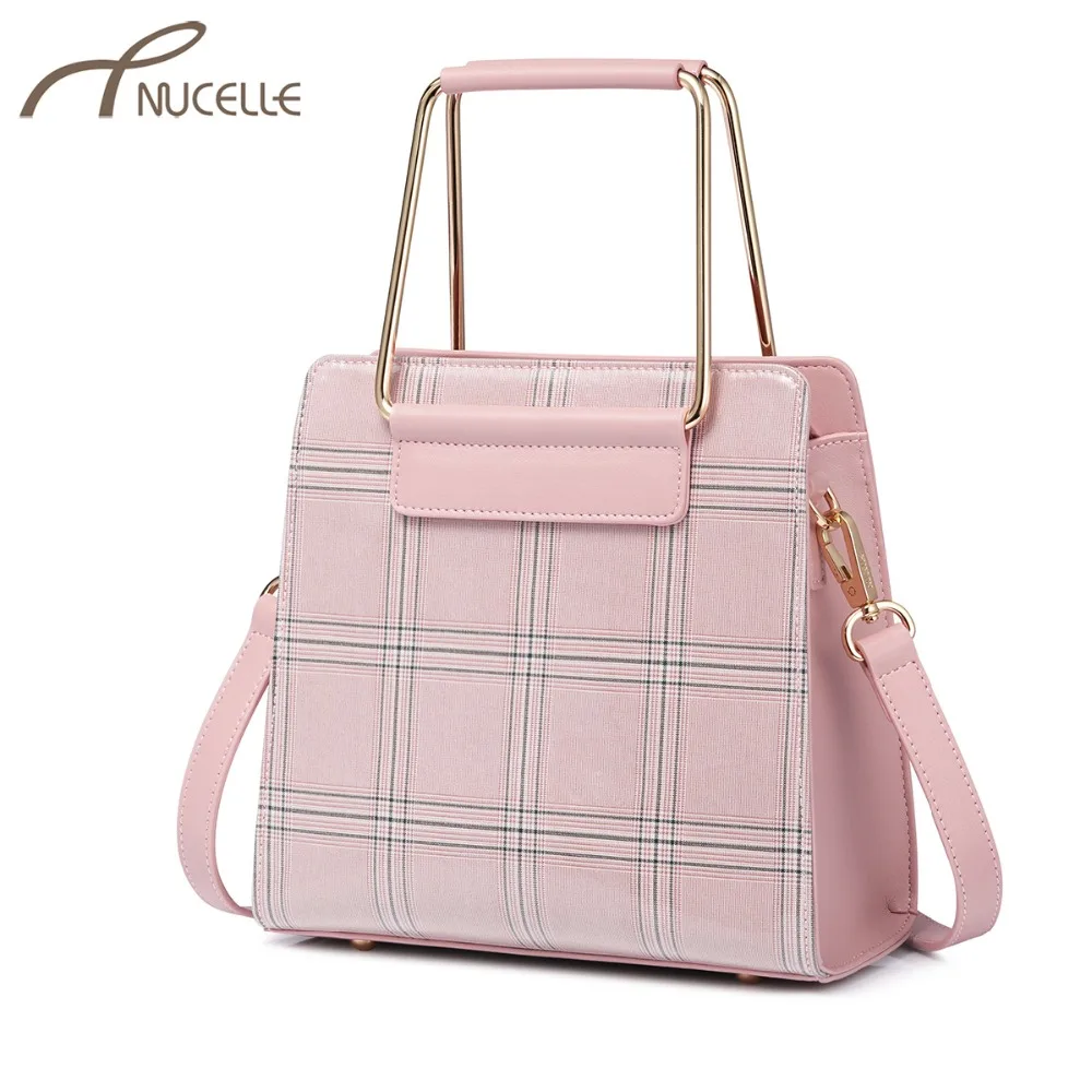 NUCELLE/брендовый женский кожзаменитель сумки Дамская мода плед Tote кошелек манжет