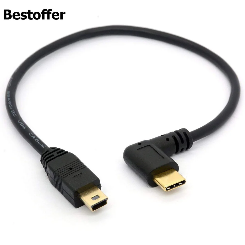 Позолоченный 90 градусов угол USB 3,1 Тип C штекер мини USB штекер кабель адаптер конвертер Прямая поставка