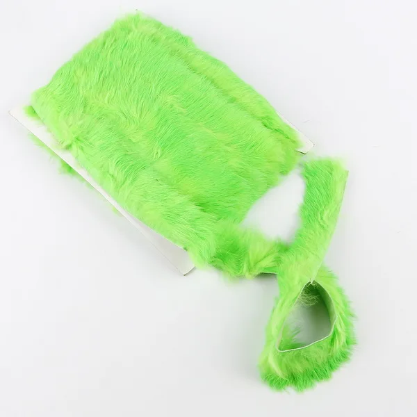 Green Лидер продаж, 1 ярд, сделай сам, домашний декор, для шитья, костюм, поделки из натурального кроличьего меха, ленты, пушистая отделка - Цвет: Green