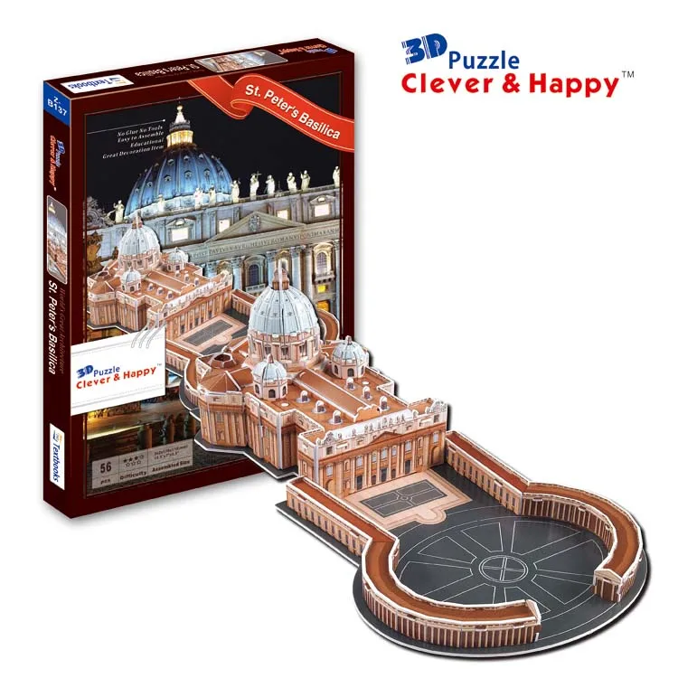 2014 новая умная и счастливая земля 3d головоломка модель St. Peter's Basilica большая