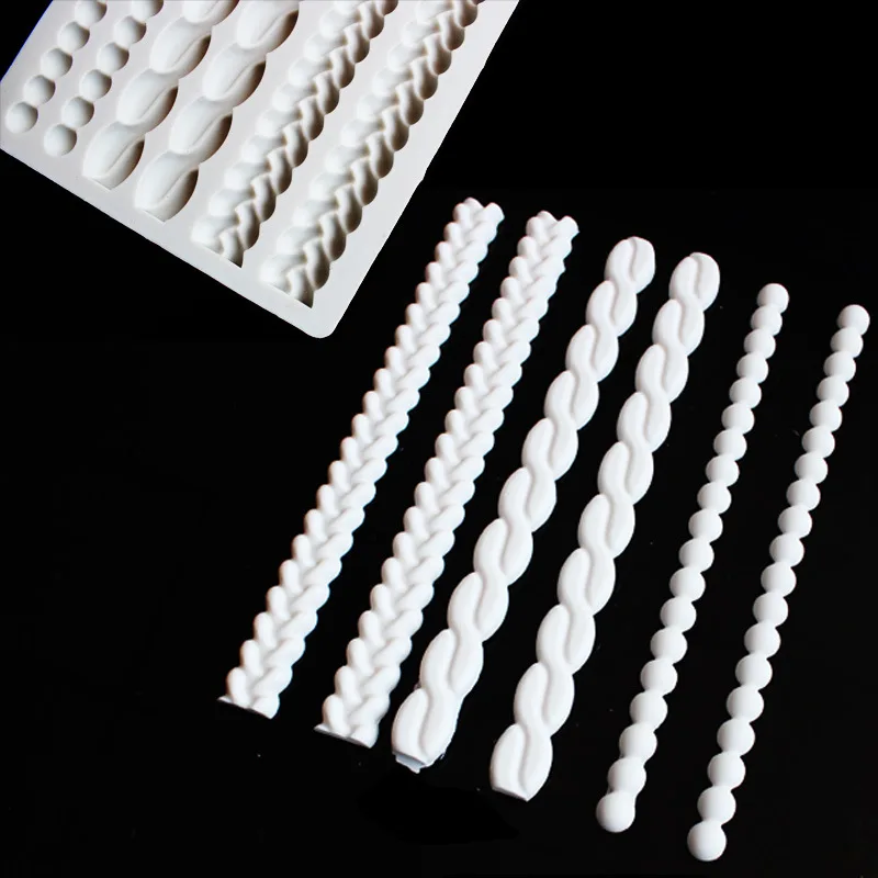 Жемчуг/твист/тесьма пояс помадка силиконовые формы для выпекания шоколадного