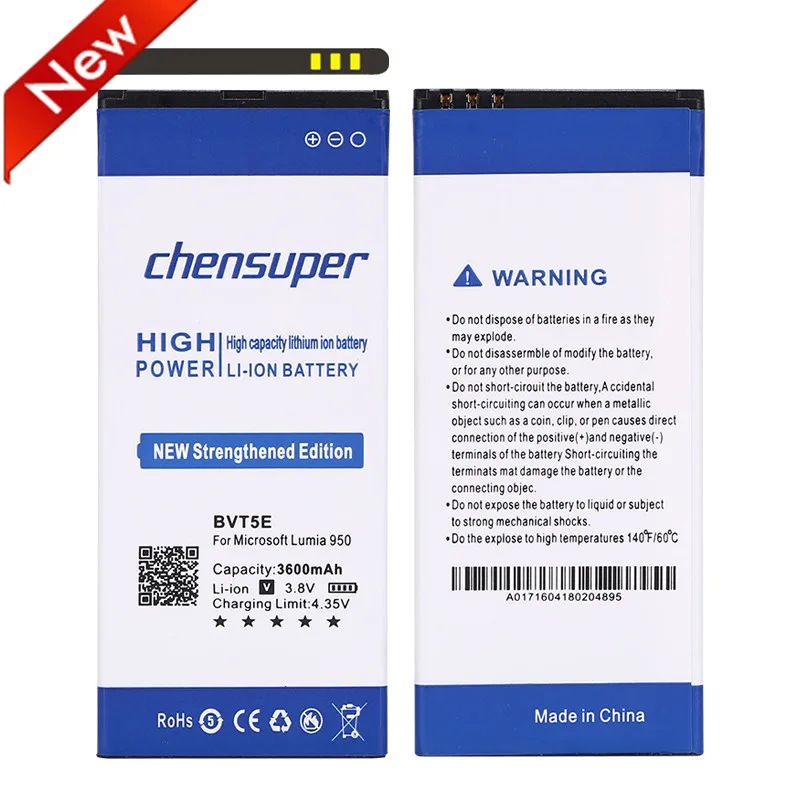 

new 3600mAh BV-T5E / BV T5E Replacement Batteries For Nokia Microsoft Lumia 950 Battery RM-1106 RM-1104 RM-110 battery