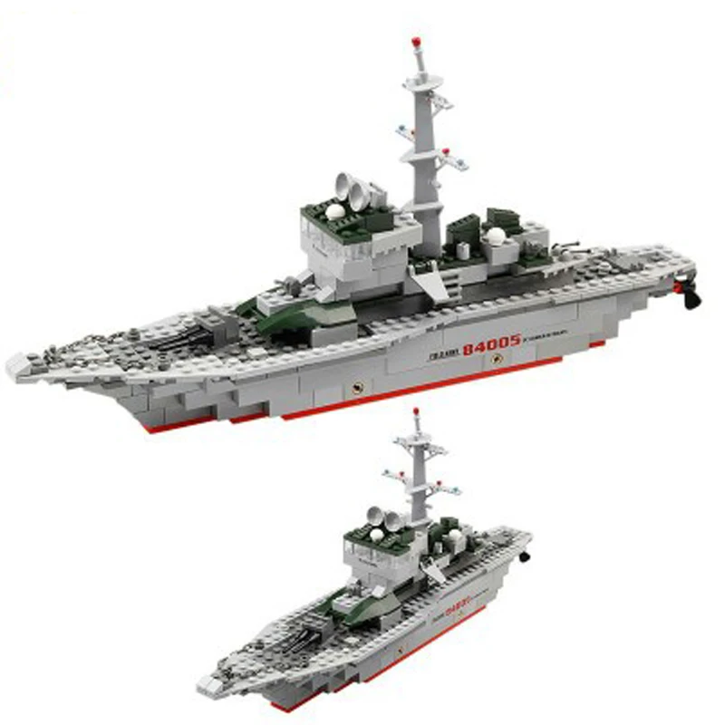 LWKO Military Ship Model Building Blocks Bricks Toy Imitation Gun Weapon Equipment Technic Designer Kids Toys For Children Gifts | Игрушки и
