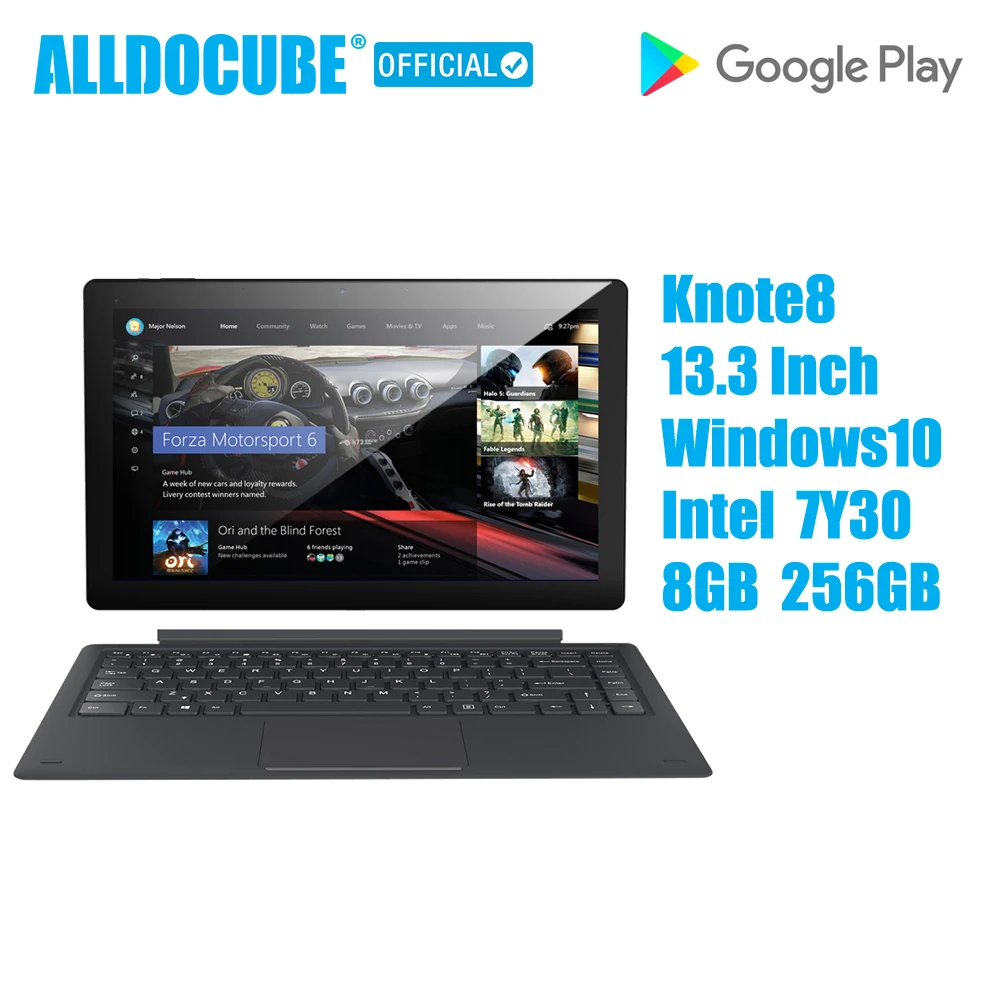 ALLDOCUBE Knote8 13 3 дюймов планшетный ПК 2 в 1 полный обзор 2560x1440 ips Windows10 Intel kaby Lake 7Y30 8 Гб ram