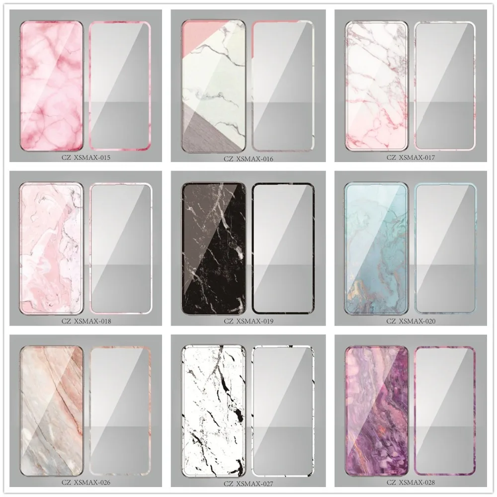 Мраморная полноэкранная 3D пленка из закаленного стекла для iPhone 11 pro MAX X XS XR 6s 7 8 Plus