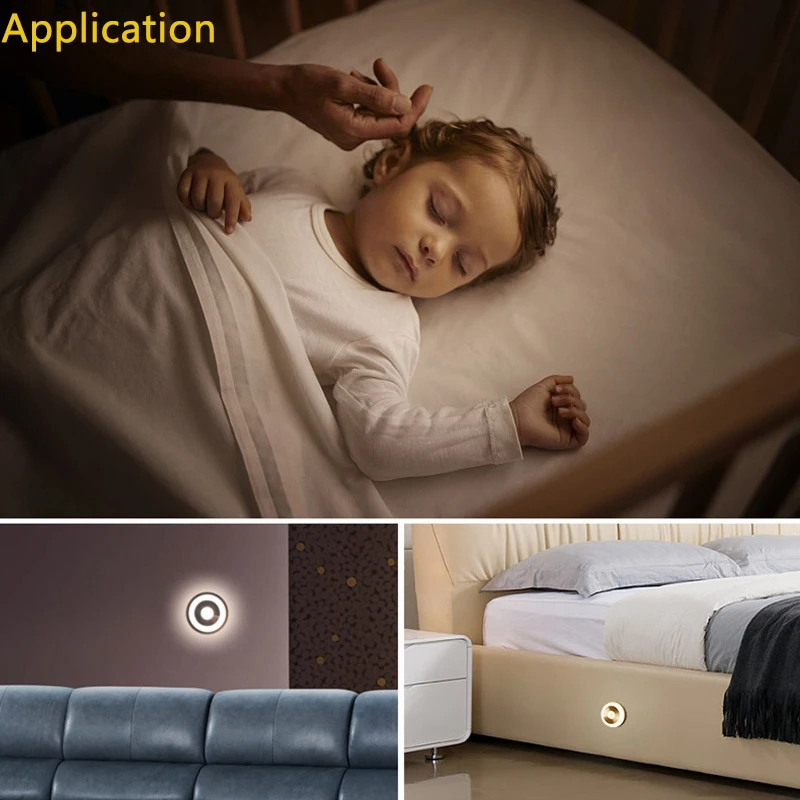 СВЕТОДИОДНЫЙ беспроводной датчик движения ночник USB заряжаемый шкаф для спальни