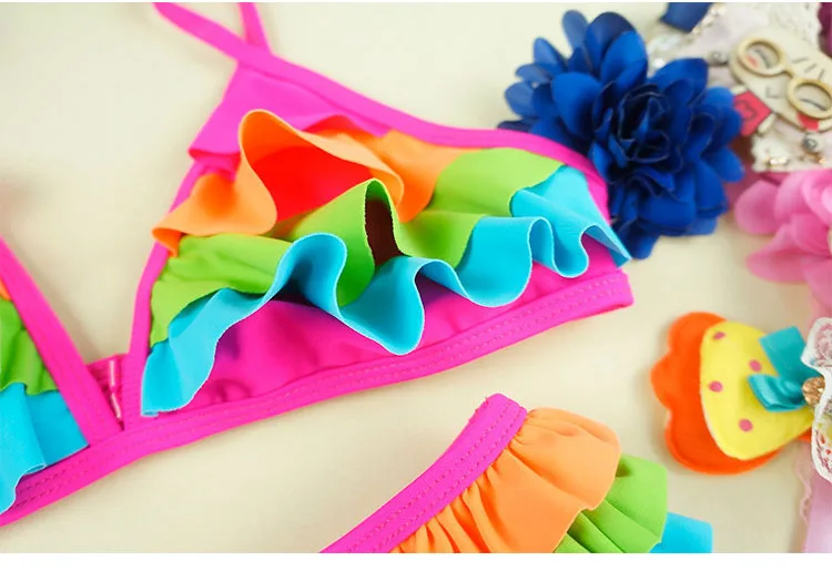 Kavkas/купальный костюм для новорожденных девочек с радужным рисунком купальник