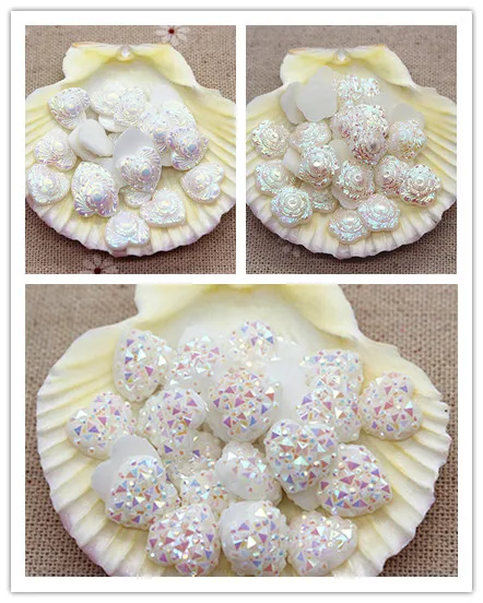 Стразы из смолы с плоской задней стороной 100 шт. 12 мм кабошон милые сердца/цветы