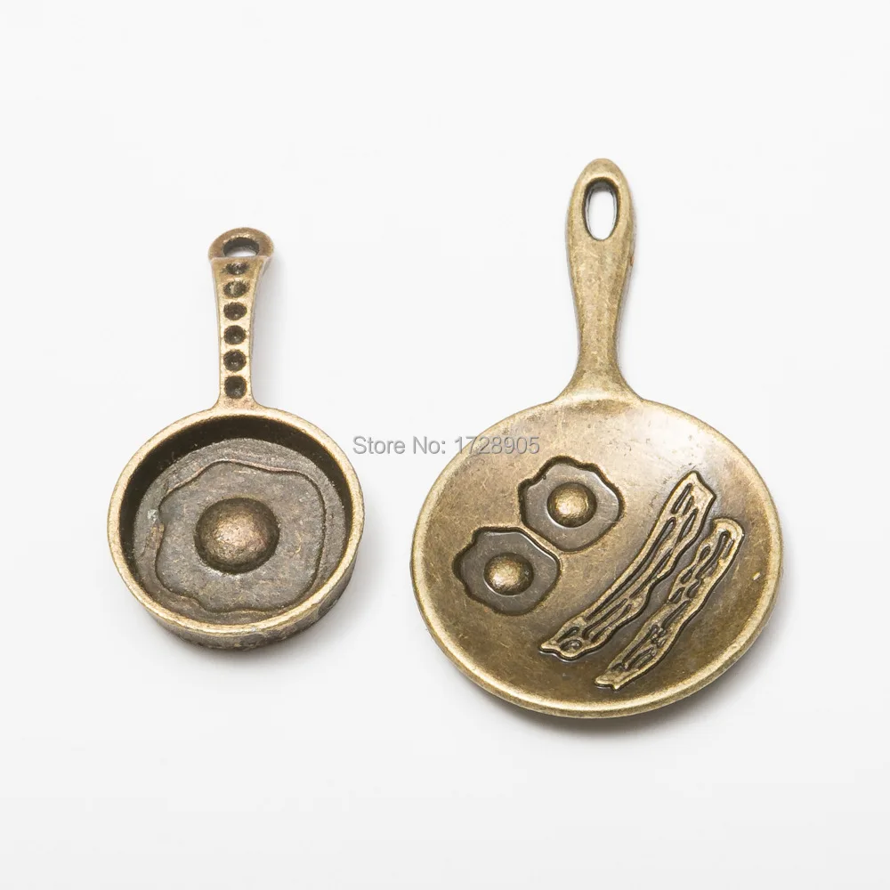 

Vintage Bronze Charms Pendants for Earrings Bracelets Jewelry Making DIY Accessories 10pcs Cute Pan Design Antique Metal Charm