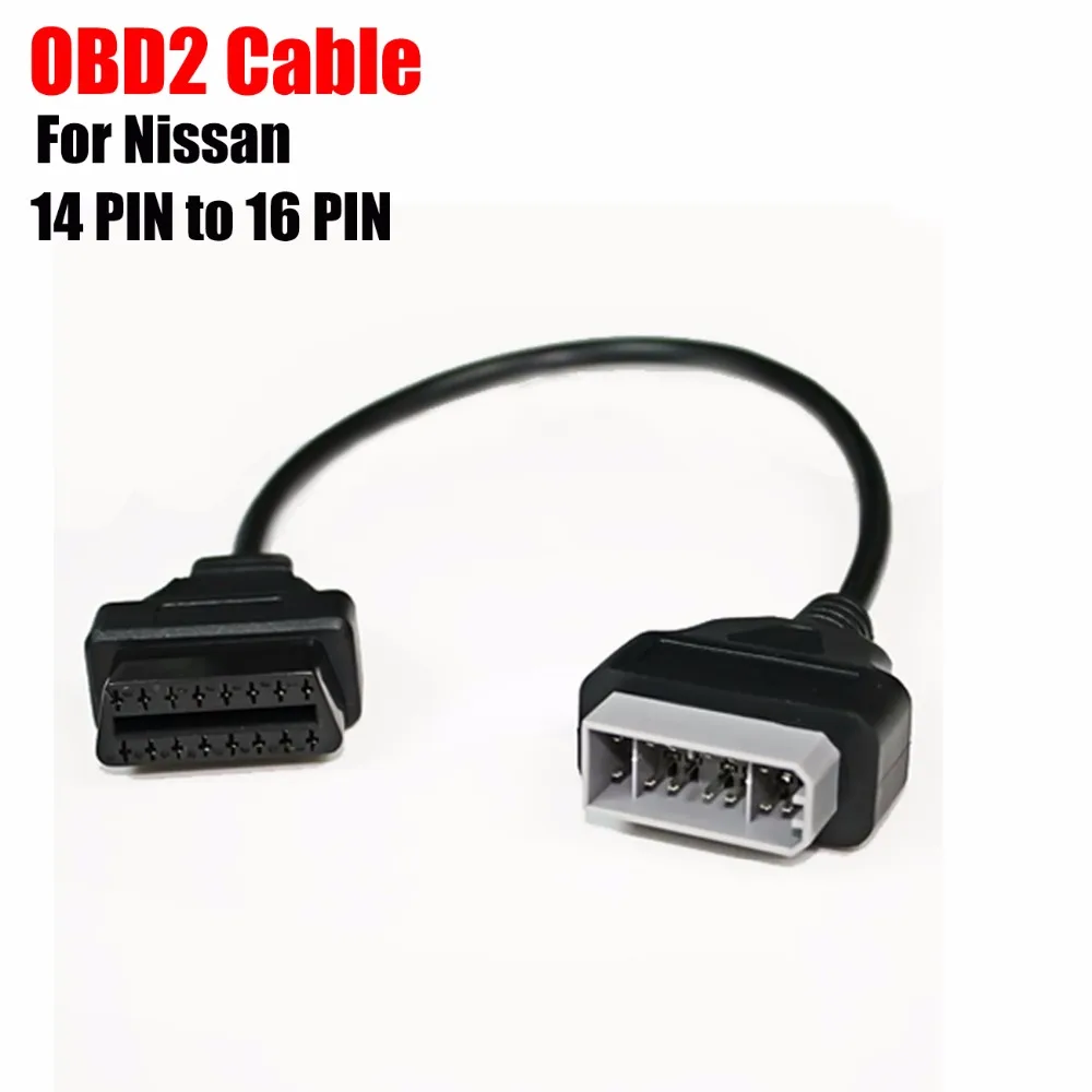 Для Nis Сан 14PIN мужчина к DLC 16PIN женский OBDII кабель 14 PIN до 16 OBD2 адаптер OBD 2