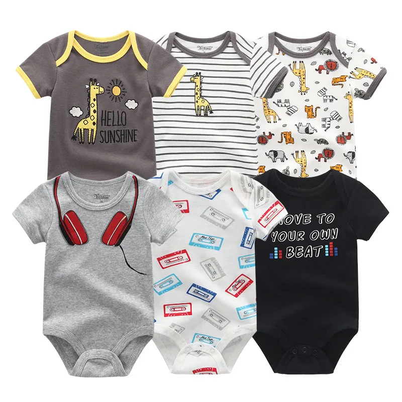 baby clothes6710 Новинка, 6 шт./лот, детская одежда для девочки, Roupa de bebes, одежда для маленьких мальчиков, комплекты одежды для малышей с единорогом, комбинезон для новорожденных, хлопок, 0-12 месяцев - Цвет: baby clothes6710
