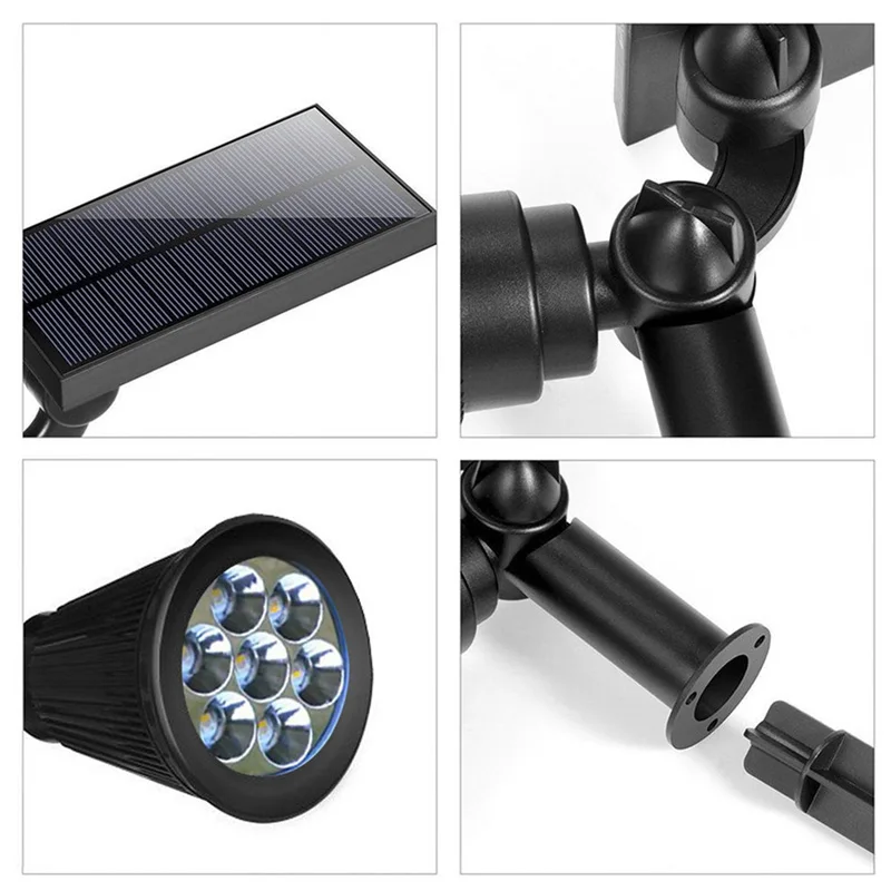 Пчела 7 LED Прожектор газон лампа Открытый сад солнечная панель мощность