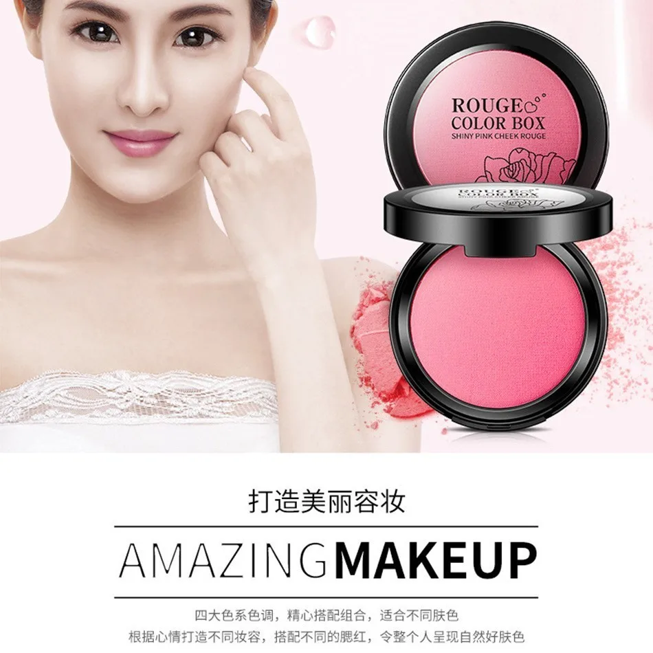 4 цвета, минеральные пигментные Румяна для лица BIOAQUA, румяна, пудра Brozer Cosmestics, профессиональная палитра, румяна, контурные тени