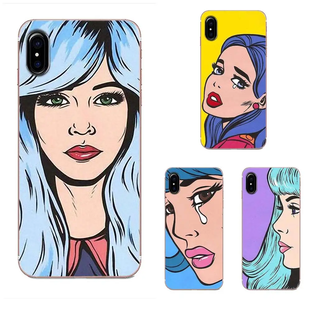 Винтажный поп-арт плач девушка для Apple iPhone 4 4S 5 5C 5S SE 6 6S 7 8 Plus X XS Max XR стильный дизайн