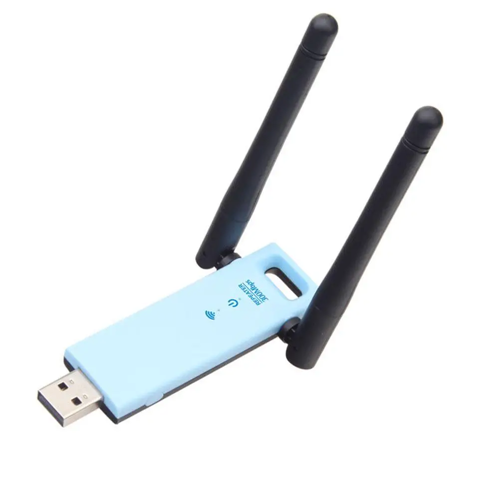 AMZDEAL 2,4 ГГц 300 Мбит/с USB Wifi адаптер Усилитель сигнала Усилитель Беспроводной сетевой ключ двойная антенна для ноутбука компьютера