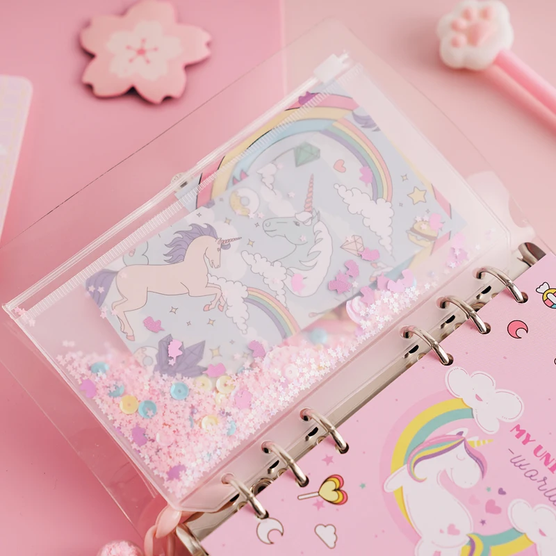 JIANWU 2019 NEW unicorn cute notebook girl pink binder set creative Multifunctional Diary kawaii Journal | Канцтовары для офиса и