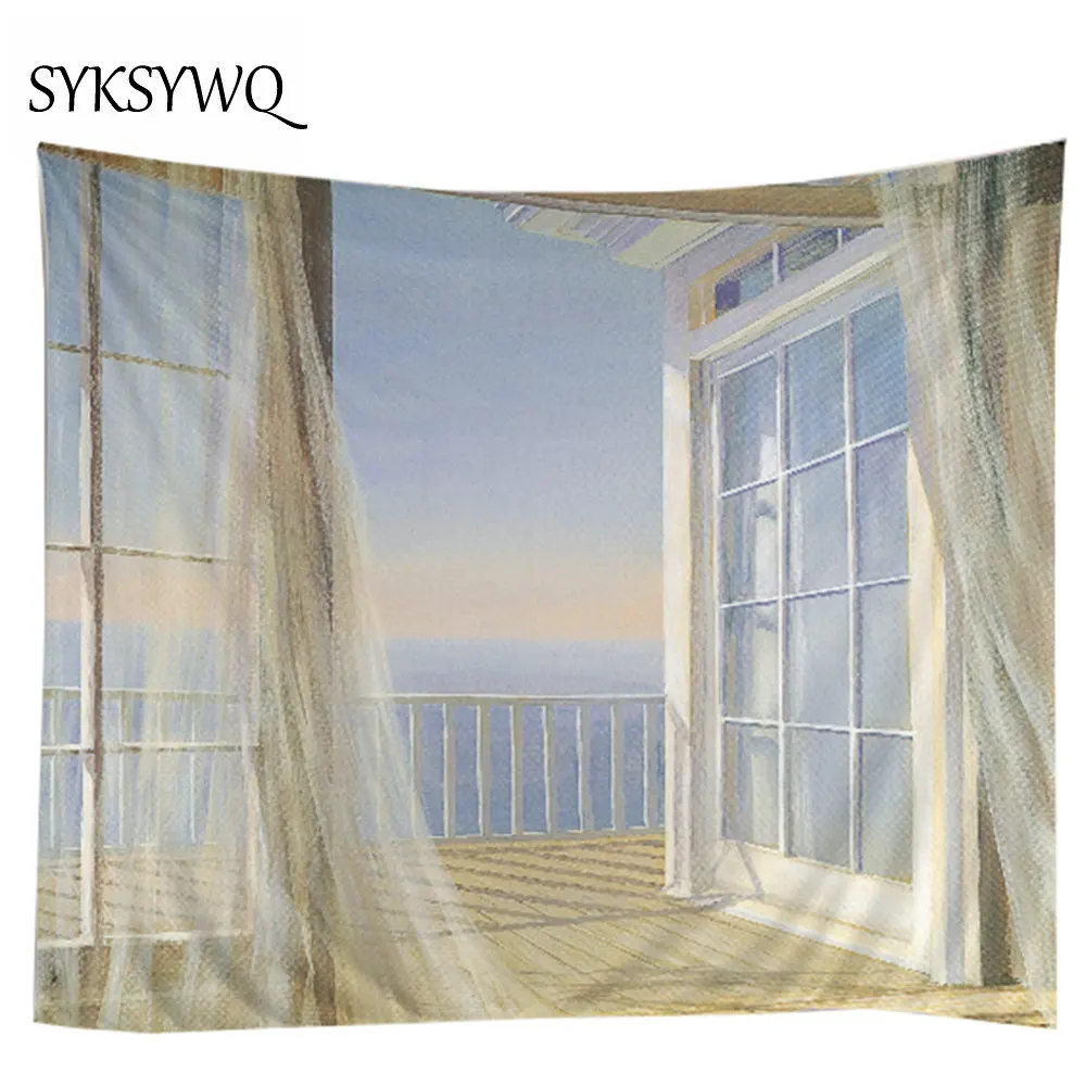 2018 новый дизайн пляжный ковер Настенное подвесное окно декорации гобелен Прямая