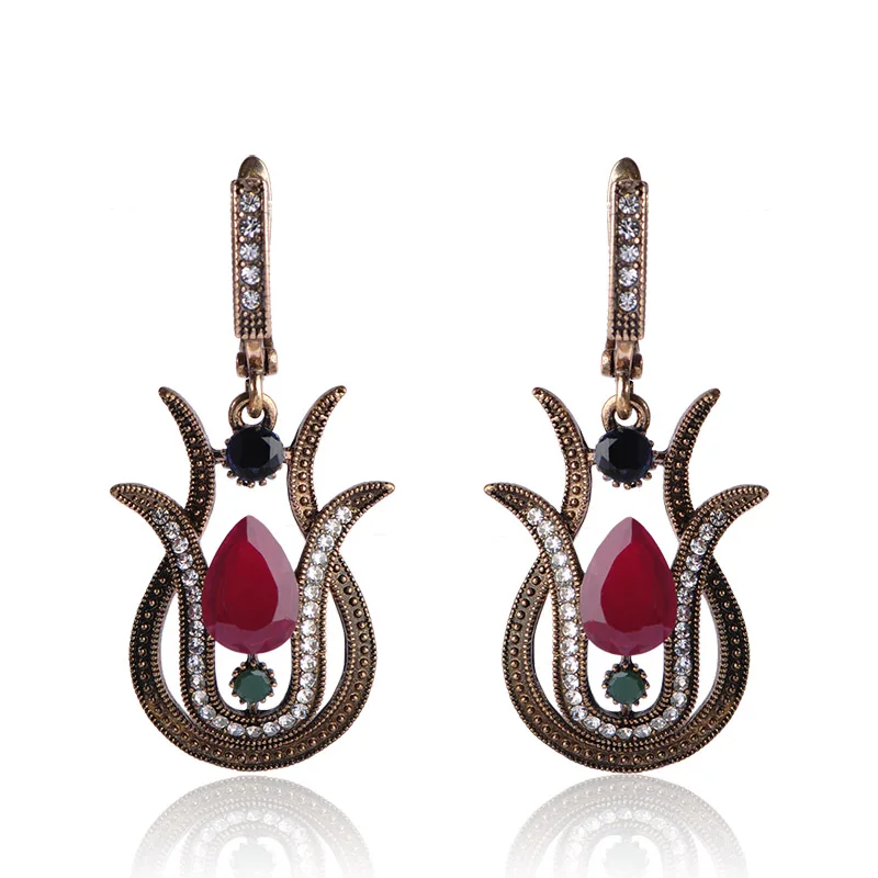 Винтажный комплект ювелирных изделий в турецком стиле из полимерных цветов и