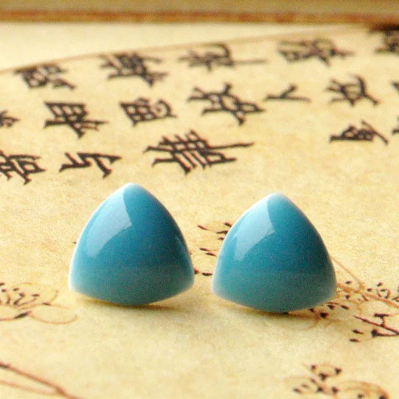 Керамические серьги треугольная серьга гвоздик для женщин и мужчин фарфор уха