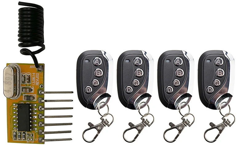 xuanlongyuan RF Wireless Receiver Module DC5V 4CH Mini Super-heterodyne for Appliances Gate Garage Door | Электроника