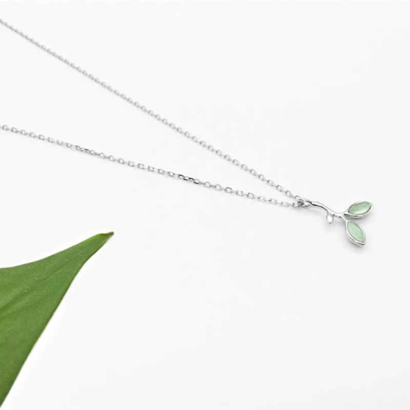 ORSA JEWELS цельное Стерлинговое серебро женские ожерелья с первоклассным рисунком кошачий глаз в виде листьев женские модные вечерние ювелирные изделия SN94