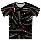 _ Детская футболка с рисунком оружия AK 47, черная, золотая, пуля, часы, детская 3D футболка для мальчиков и девочек, футболки в стиле панк, одежда, топы