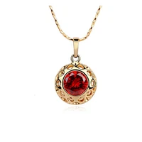 red pendant yellow gold filled beautiful womens pendant chain