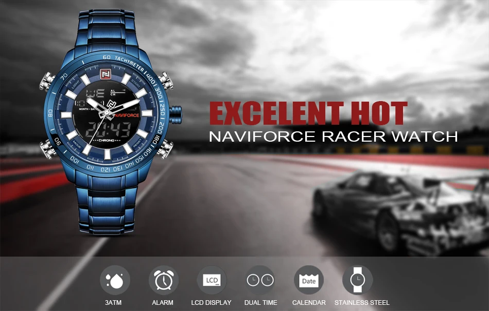 Relogio Masculino NAVIFORCE мужские часы кварцевые аналоговые Роскошные модные спортивные наручные часы из нержавеющей стали мужские часы дропшиппинг