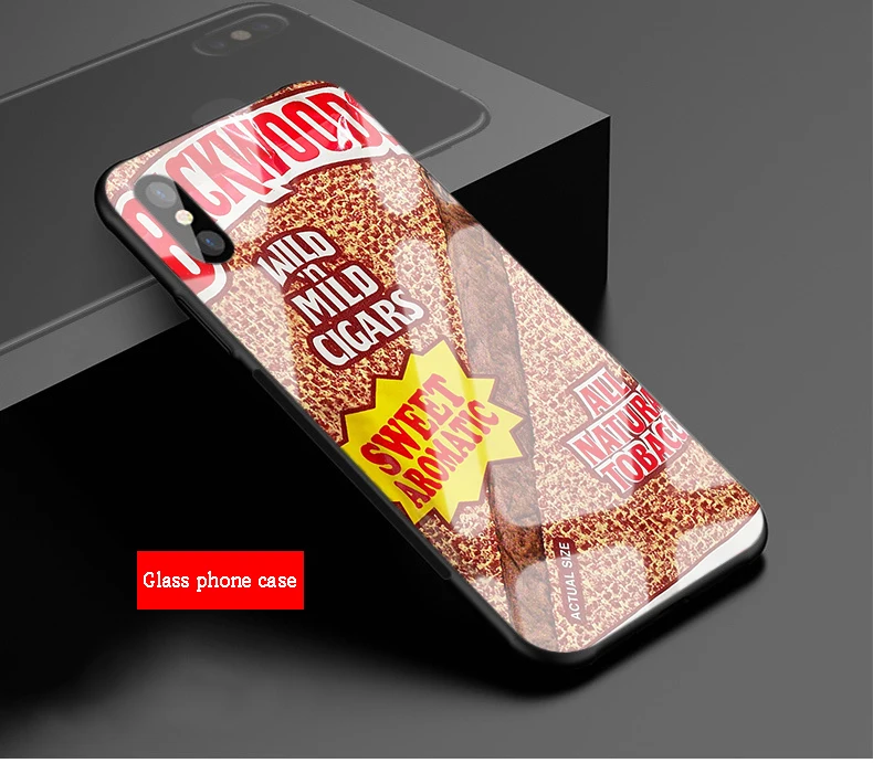 Мёд Berry сигары Роскошные закаленное стекло чехол для телефона iPhone 5 5S SE 6 6plus 7 7plus 8