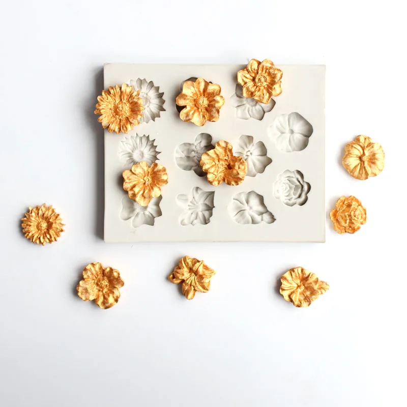 Много цветов плесень помадка кекс формы силиконовые сахарные конфеты форма для