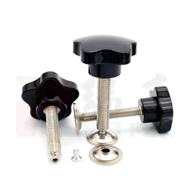 

2Pcs M8 Five Stars type Plastic head handle band Tablet Screen printing Silk Torx T&TX Plum blossom Hand Screw bolt 20mm-80mm L