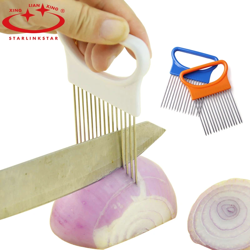 1 шт. ручной держатель для лука резак овощей томатная слайсер из нержавеющей