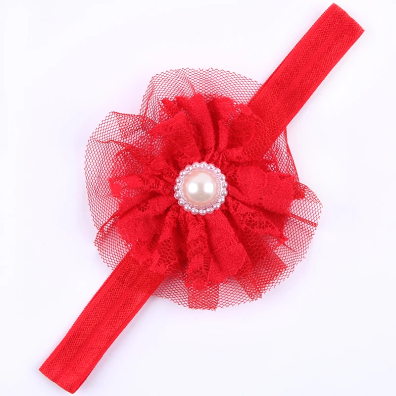 1PC Baby Girls Lace Pearl Headwear Retail New Fashion Photographic props Children Flower Headband Hair Accessories W034 |