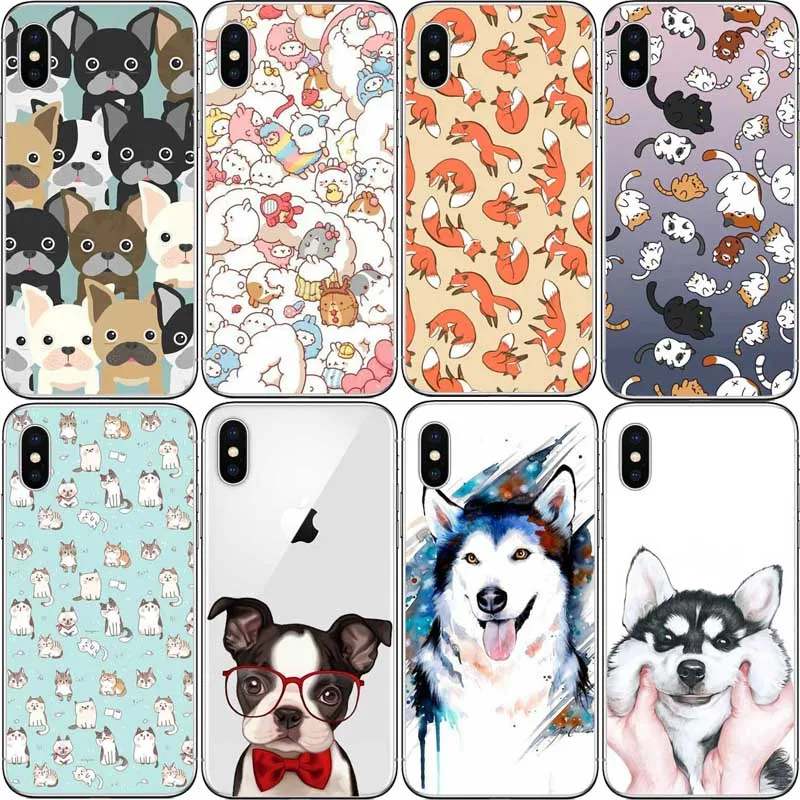 Прозрачный жесткий пластиковый чехол для iPhone 11 PRO MAX 8X7 6 6S Plus 5 5S SE BullDog Pug | Мобильные