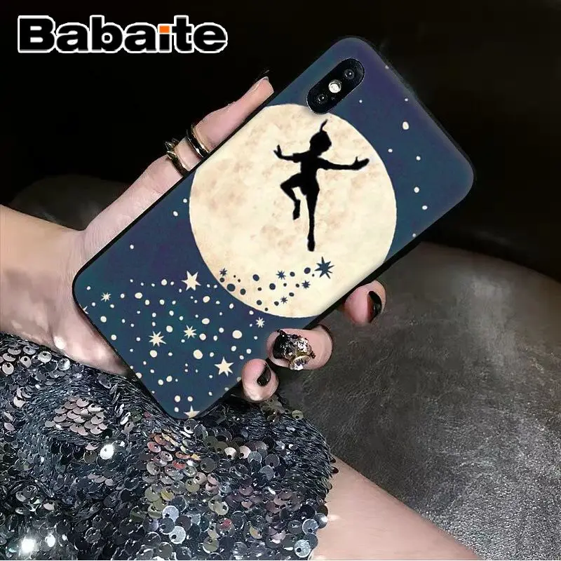 Babaite Peter Pan Wendy Tinkerbell Black Soft Shell Phone Cover for iPhone 5 5Sx 6 7 7plus 8 8Plus X XS MAX XR | Мобильные телефоны