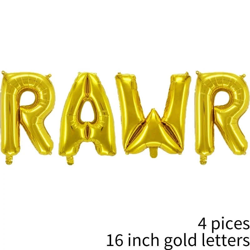 16inch Gold RAWR 1 шт. гигантский динозавр фольгированный Шар Детские воздушные шарики в виде животных Динозавр день рождения для детей мир Юрского периода украшения шар - Цвет: 16inch Gold RAWR