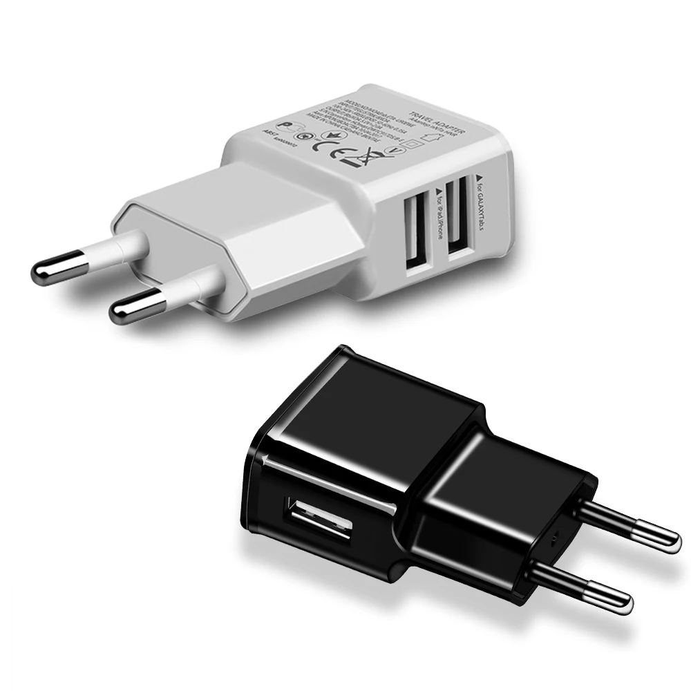 Dual USB Charger 5V2A Travel Wall Adapter For iPhone X 8 Plus iPad Samsung S9 S8 Mobile Phone Chargers | Мобильные телефоны и