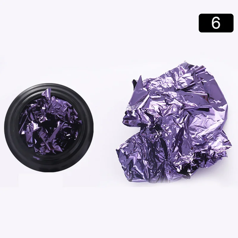 3D дизайн ногтей Фольга двухсторонняя цветная Блестящая Алюминиевая хлопья