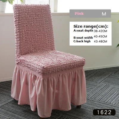 Pink M Индивидуальные плиссированные юбки из эластичной ткани цельные чехлы на стулья для отелей банкетные чехлы для стульев для свадьбы современные универсальные чехлы на стулья - Цвет: Pink M