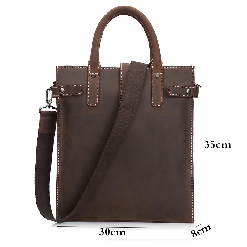 Мужской деловой портфель из натуральной кожи винтажная простая однотонная сумка