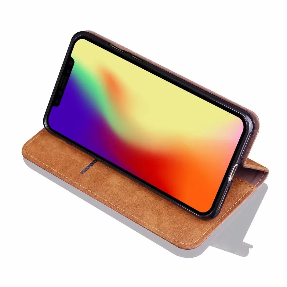 Кожаный чехол флип-чехол для телефона Магнитный iphone 11 Pro XS MAX XR X 6 6S 7 8 Plus кожаный