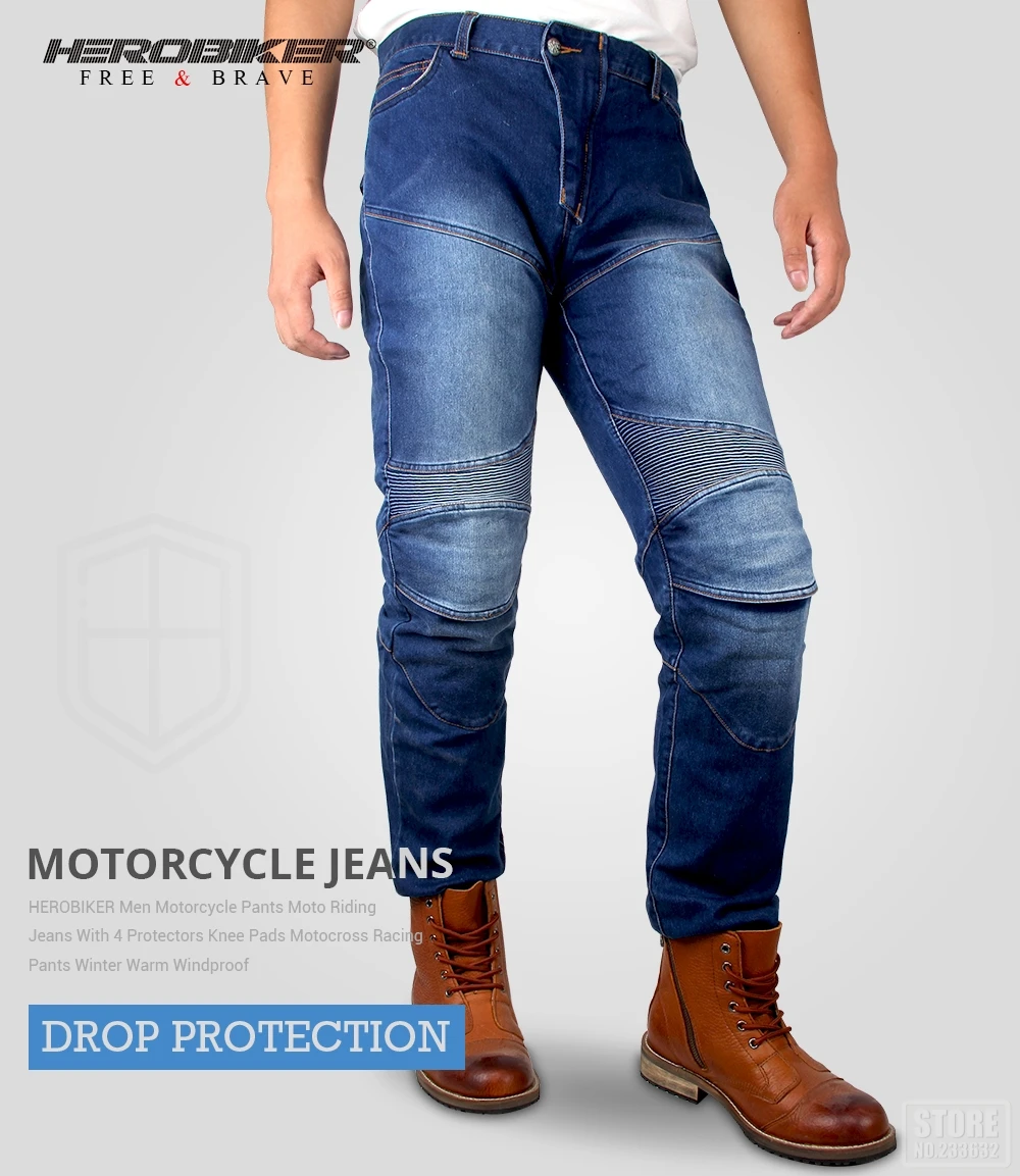 Herobiker мотоцикл брюки джинсы для езды на мотоцикле езда мото брюки Защита для мотокросса мотоциклетные джинсы брюки распродажа