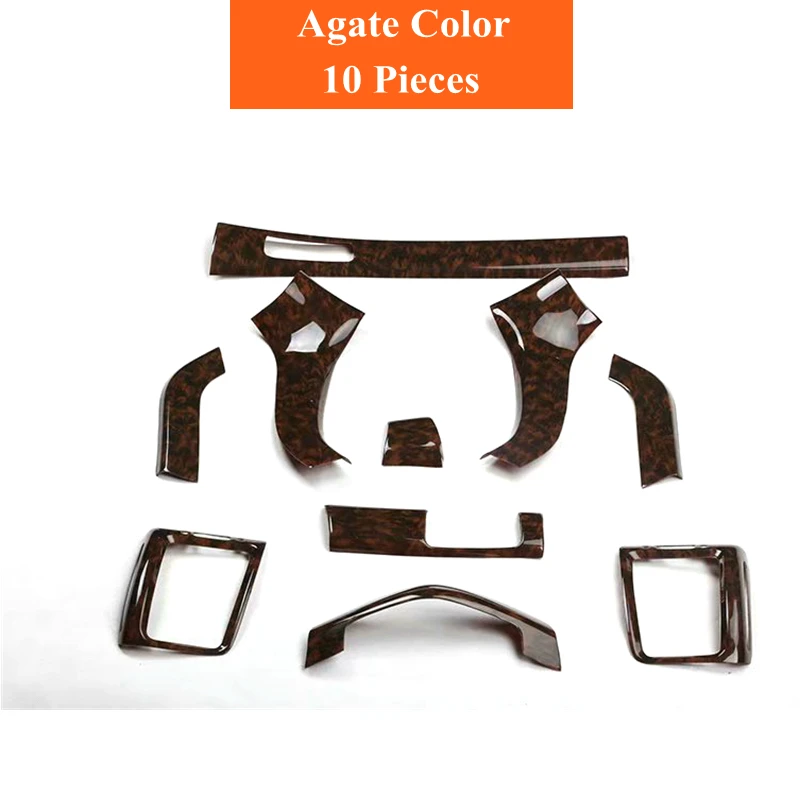 10Pcs Agate Color 11 шт./компл., АБС-пластик, Автомобильный интерьер древесины Цвет крышка наклейки отделкой Панель комплект Подходит для Honda Accord 2003-2007 7th поколения - Название цвета: 10Pcs Agate Color