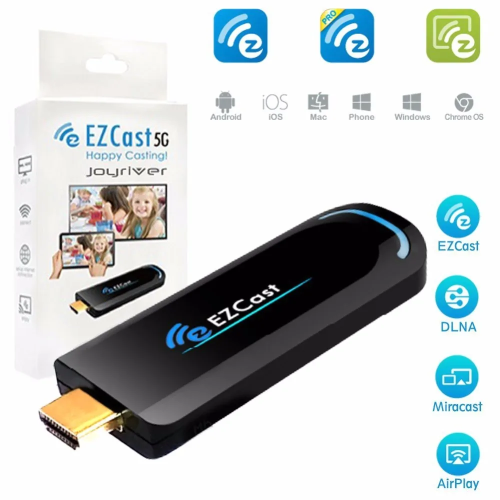 Ezcast ТВ Stick беспроводной WiFi дисплей спутниковый ресивер HDMI 1080 P 5G/2 4G