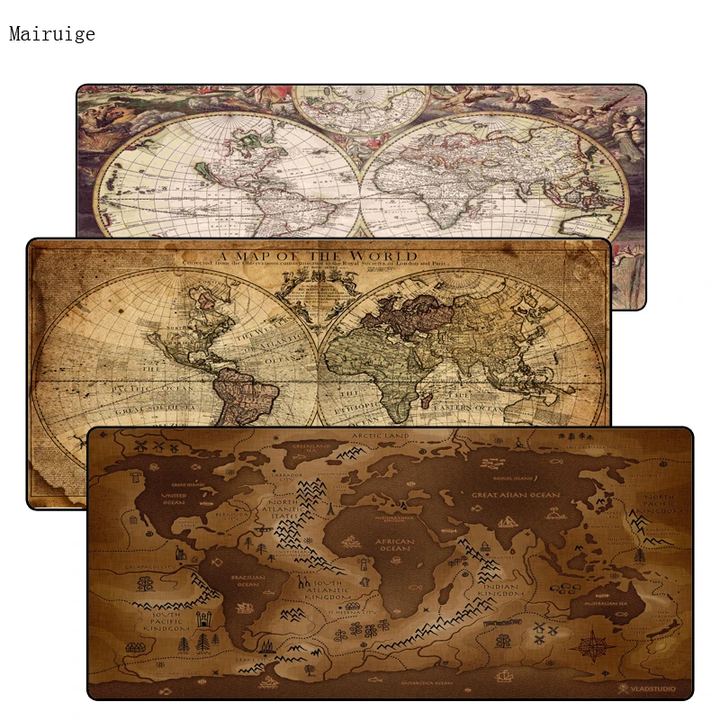 Mairuige Old World Map 400*900*3mm XXL Large Mouse pad gamer Mousepad Keyboard mat Office Table Cushion Home Decor For CSGO DOTA