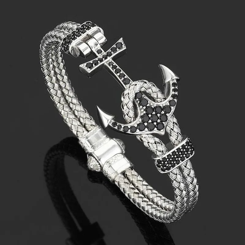 Дэвид Kabel специально Длина мужчин Обёрточная бумага Провода плетеный браслет 316L