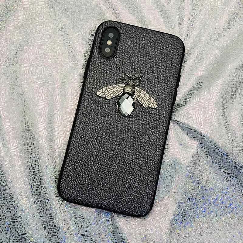 Black Роскошные 3D Металл пчела чехол для huawei Коврики 20 Lite P30 P20 Pro Y9 Y7 P Smart Nova 3 4 Honor 8X V20 10 lite 7A 7C Pro P10 плюс - Цвет: Black