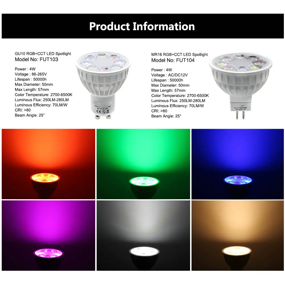 Умный светодиодный светильник RGB+ белый+ теплый белый сменный и Диммируемый 2,4G Wifi Пульт дистанционного управления умный светодиодный светильник E27 GU10 MR16 Светодиодный светильник