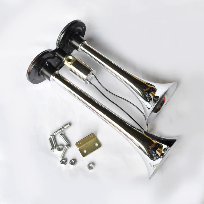 

For 2014 HOT Universal Truck Dual Chrome 150dB 12V Air Horn Trumpet For Car Truck Boat [QPL34]